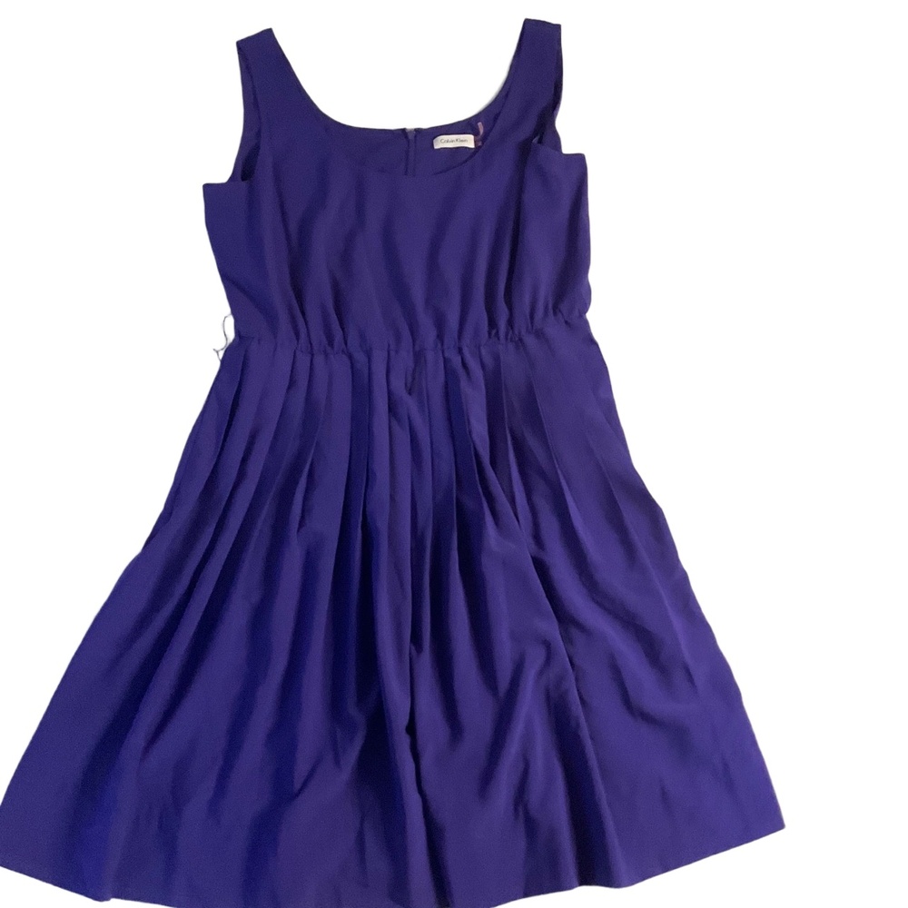 Calvin Klein Purple Sleeveless‎ Pleated Skirt Dress Size 14
